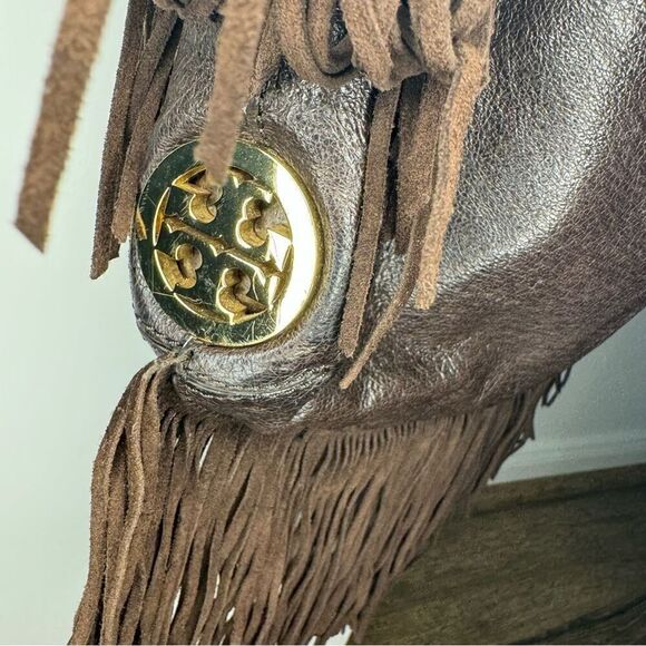 Tory Burch Dark Brown Fringed Leather Suede
Hobo Bag - Picture 3 of 9